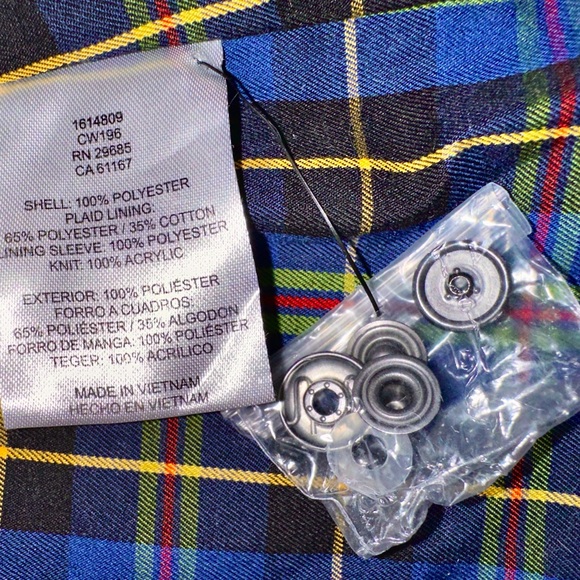 Pendleton Blue Raincoat with Plaid Lining (Adult Size-LG) - Picture 16 of 16